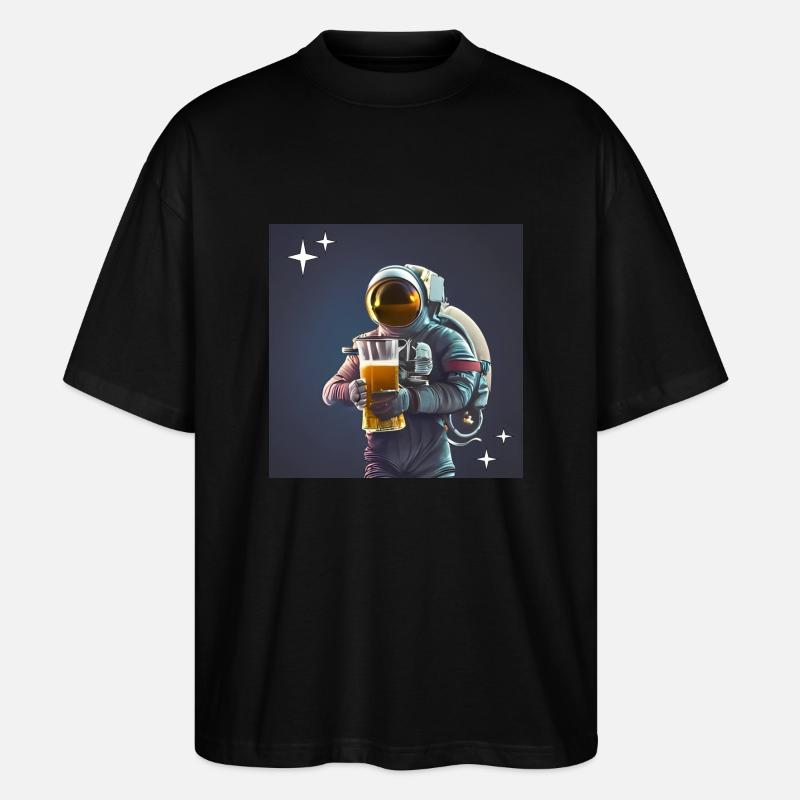 Astronauten-Bier - Stanley/Stella Oversized Unisex Bio T-Shirt Blaster 2.0 - Schwarz