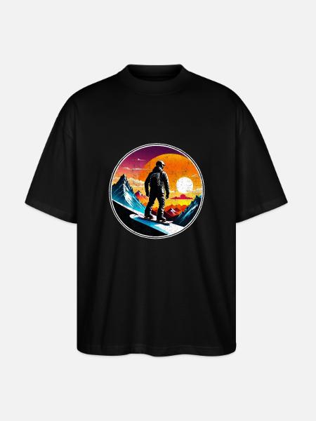 Snowboarding, snow and skiing - Stanley/Stella Oversized Unisex Organic T-shirt Blaster 2.0 - black