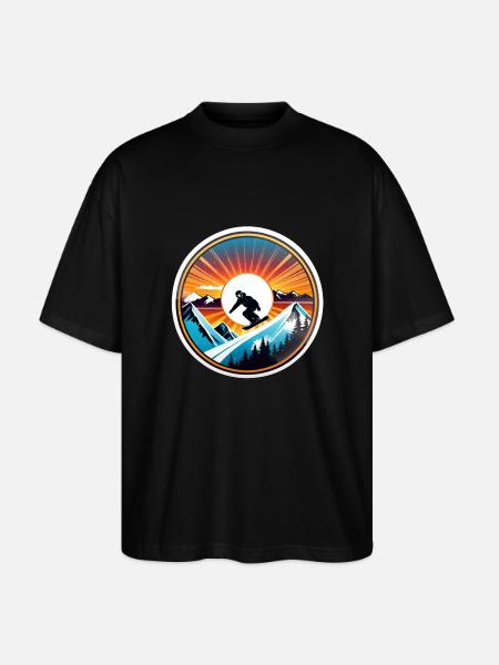 Snowboarding, snow and skiing - Stanley/Stella Oversized Unisex Organic T-shirt Blaster 2.0 - black