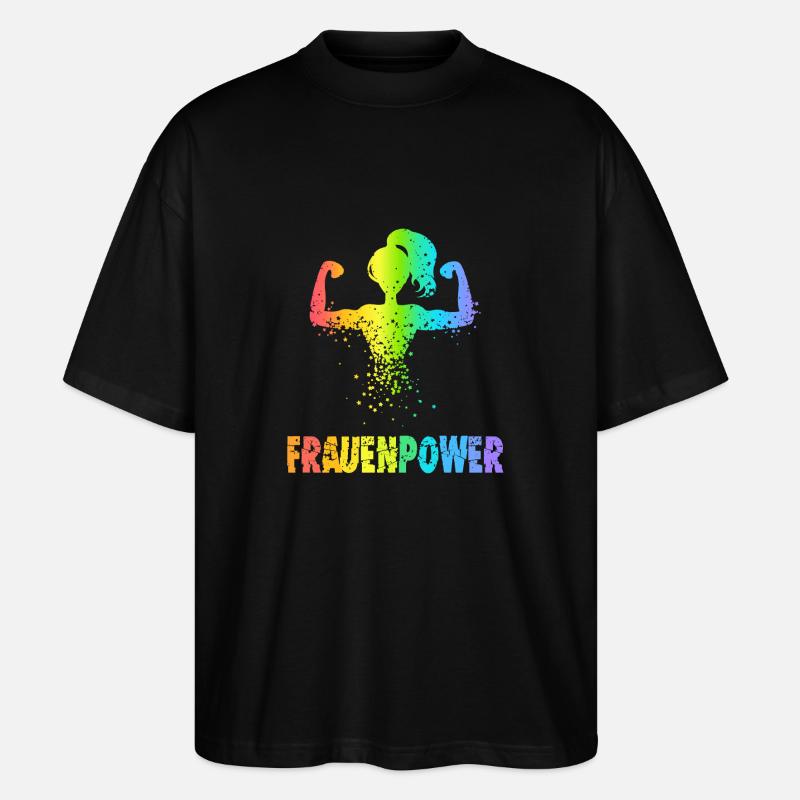 Frauenpower - Stanley/Stella Oversized Unisex Bio T-Shirt Blaster 2.0 - Schwarz