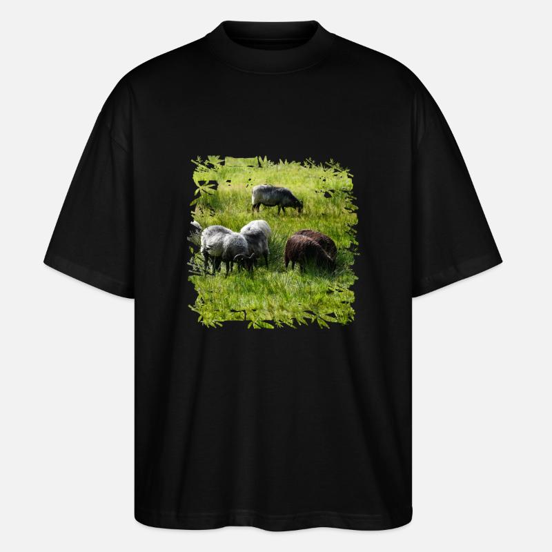 Heidschnucken sind gute Futterverwerter - Stanley/Stella Oversized Unisex Bio T-Shirt Blaster 2.0 - Schwarz