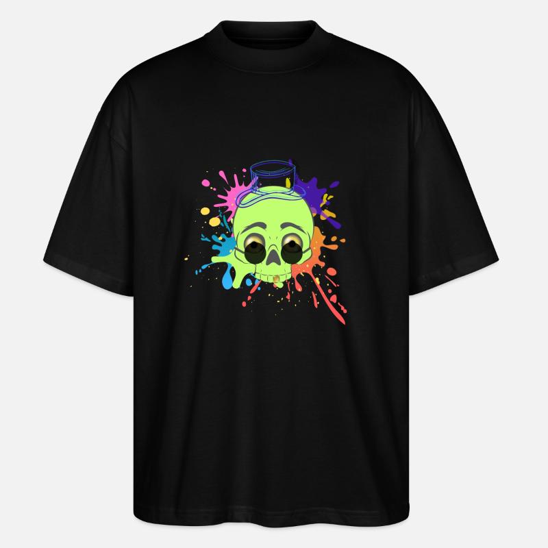 Splash-Schädel - Stanley/Stella Oversized Unisex Bio T-Shirt Blaster 2.0 - Schwarz