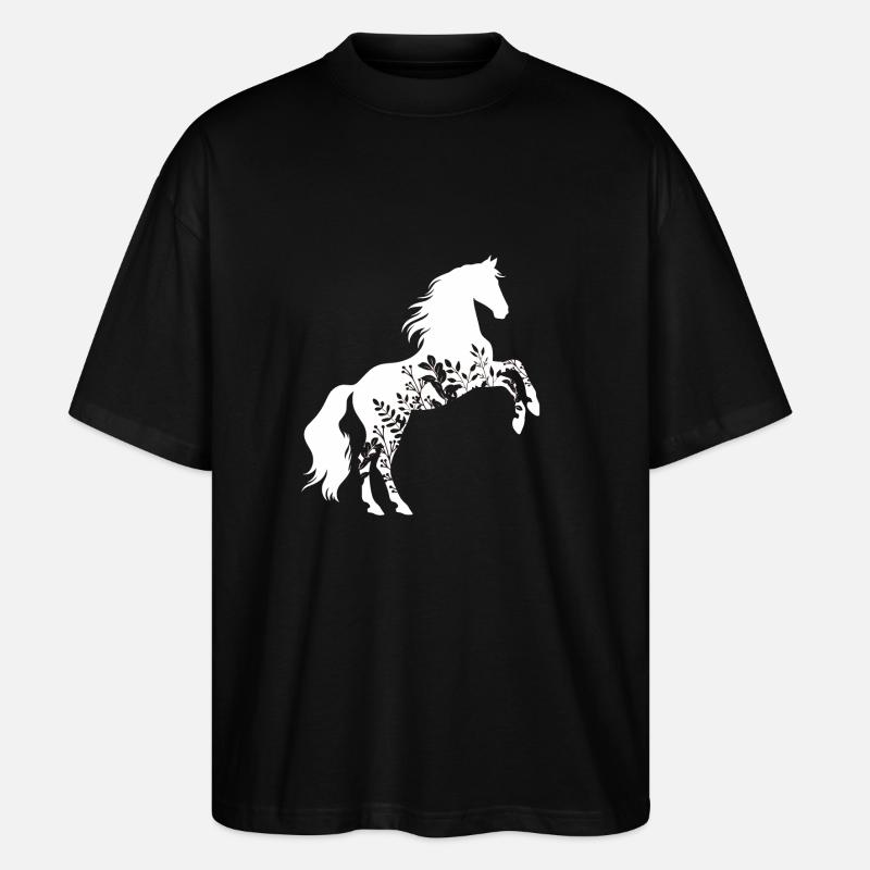 Blumenpferd - Stanley/Stella Oversized Unisex Bio T-Shirt Blaster 2.0 - Schwarz