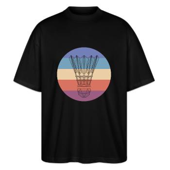 Badminton - T-shirt bio Blaster 2.0 coupe oversize Stanley/Stella Unisexe - noir - Devant - Alina (178cm) & Michal (187cm)