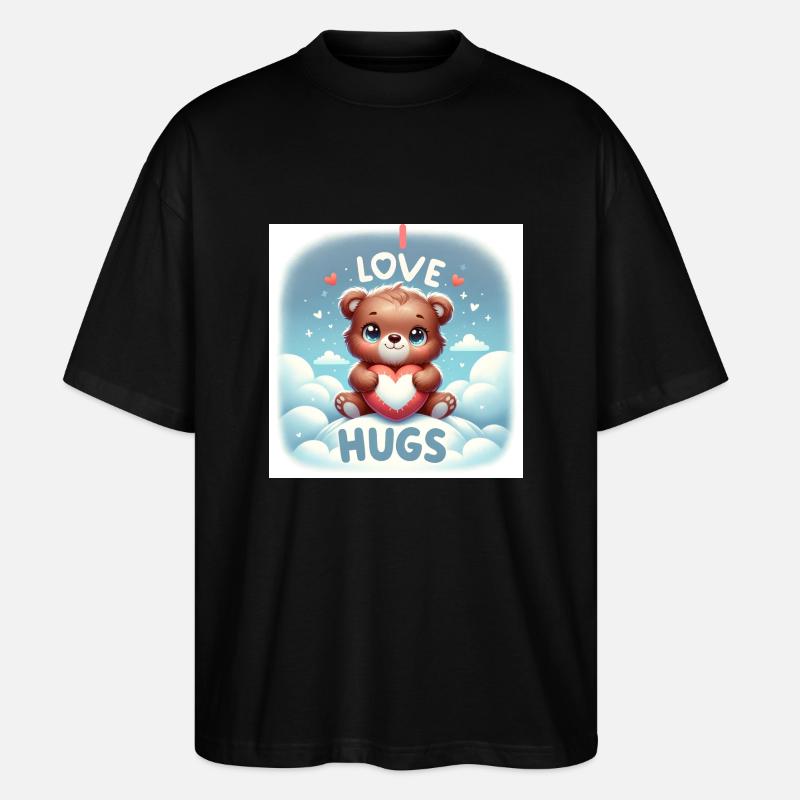 J'adore les câlins - T-shirt bio Blaster 2.0 coupe oversize Stanley/Stella Unisexe - noir