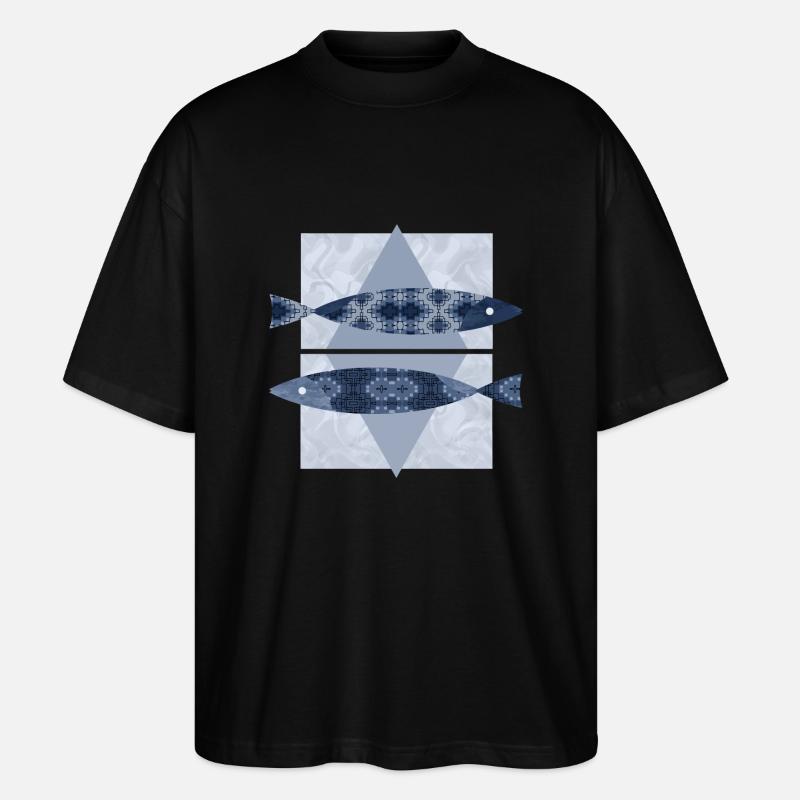 Fische - Stanley/Stella Oversized Unisex Bio T-Shirt Blaster 2.0 - Schwarz