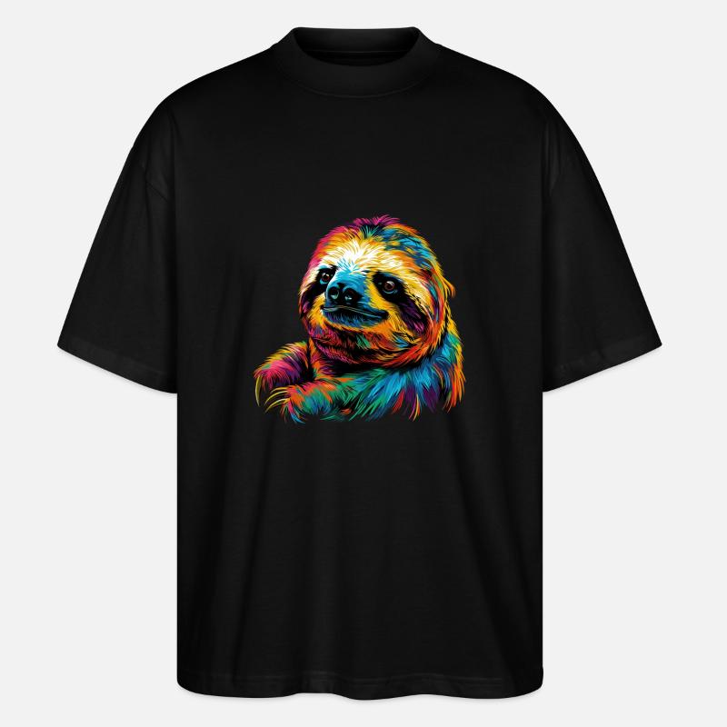 Faultier-Pop-Art - Stanley/Stella Oversized Unisex Bio T-Shirt Blaster 2.0 - Schwarz