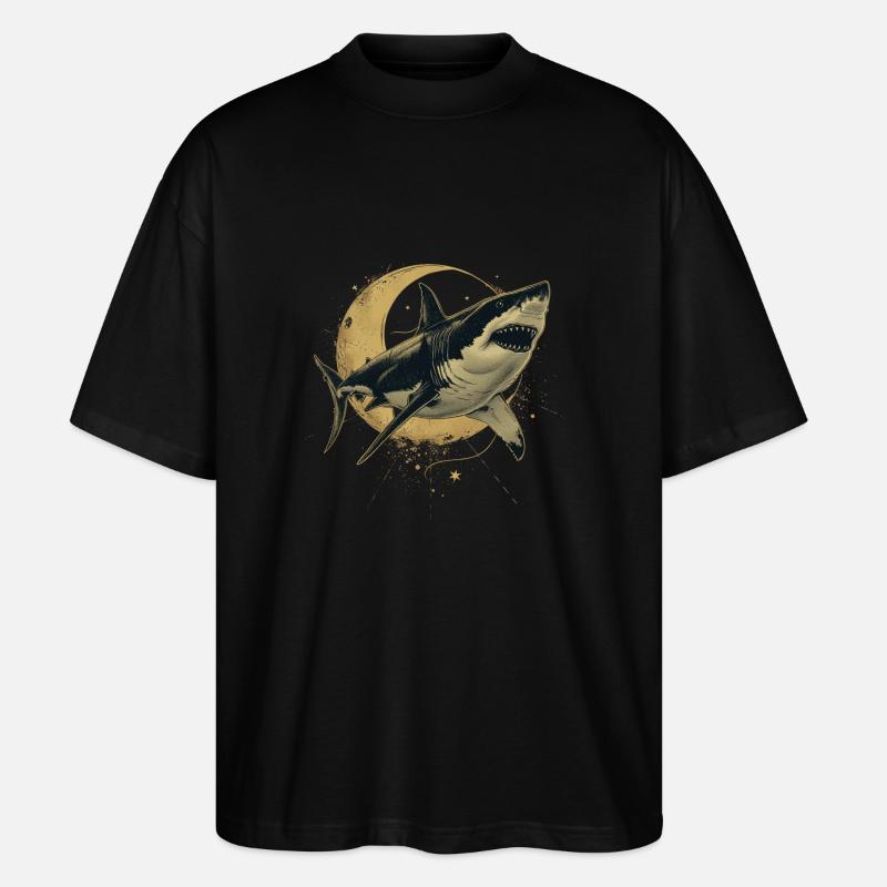 Requin lune - T-shirt bio Blaster 2.0 coupe oversize Stanley/Stella Unisexe - noir