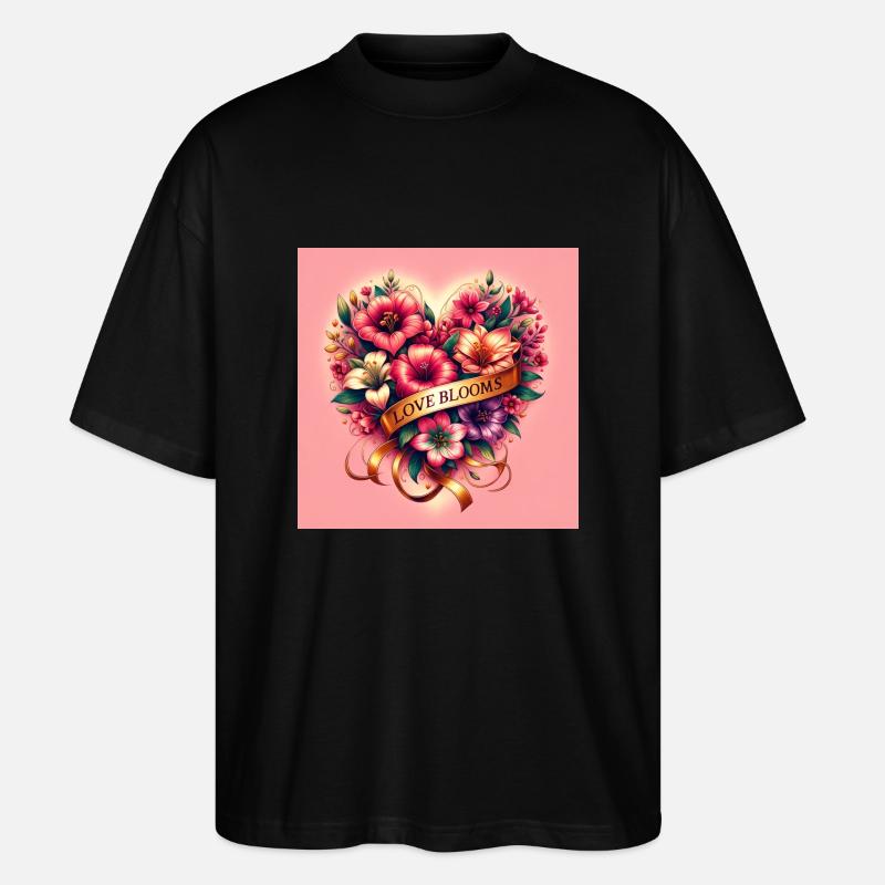 Die Liebe blüht - Stanley/Stella Oversized Unisex Bio T-Shirt Blaster 2.0 - Schwarz