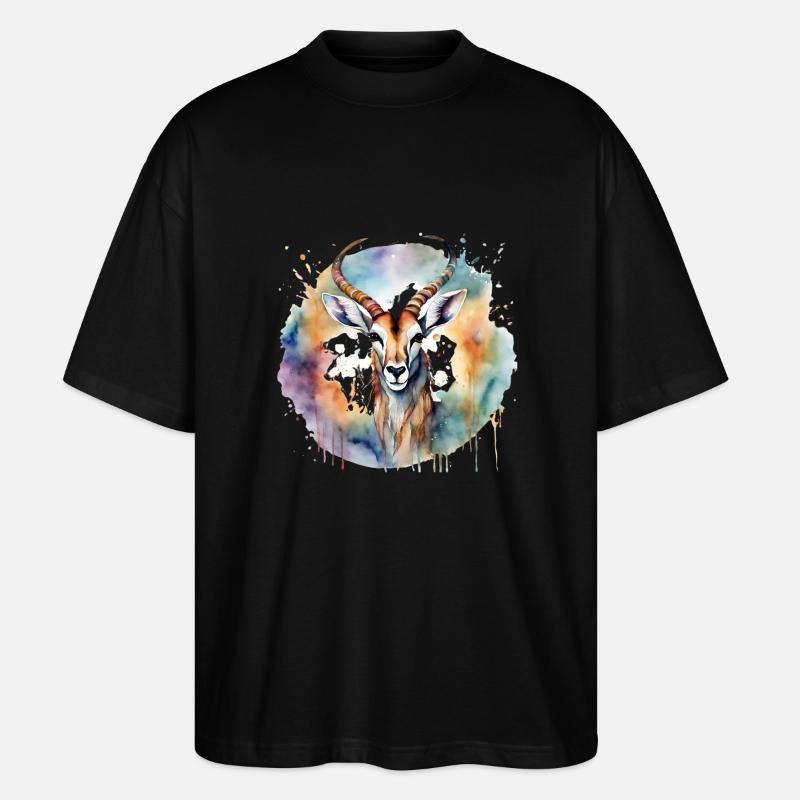 Krafttier Antilope - Stanley/Stella Oversized Unisex Bio T-Shirt Blaster 2.0 - Schwarz