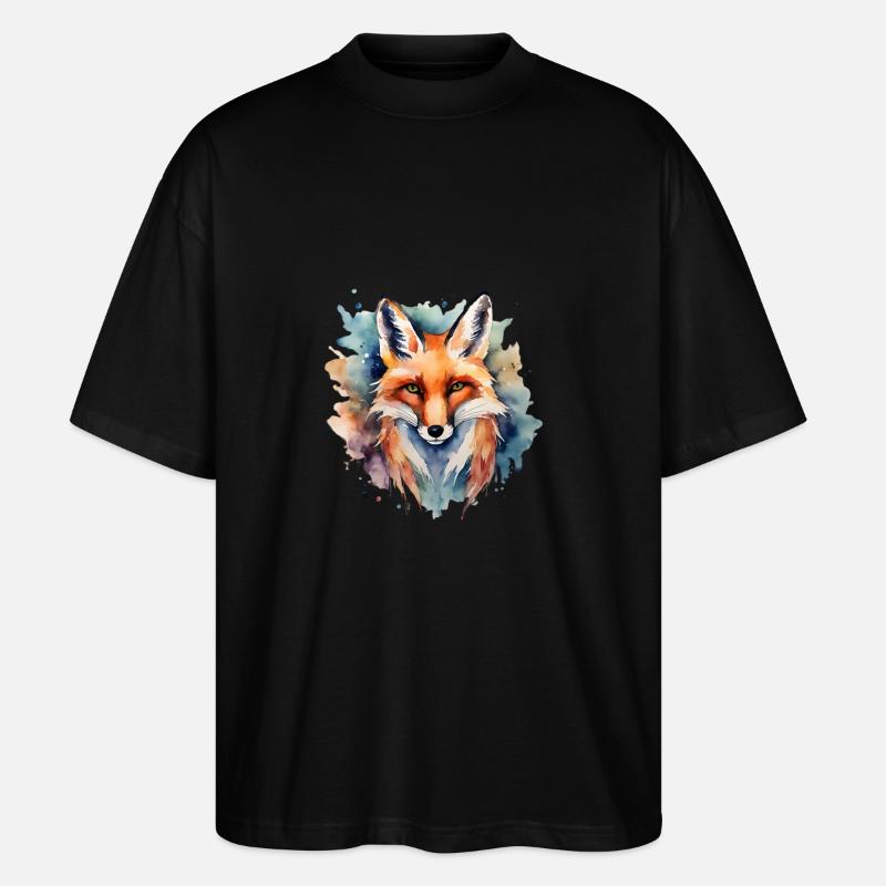 Puissance du renard Sagesse animale - T-shirt bio Blaster 2.0 coupe oversize Stanley/Stella Unisexe - noir