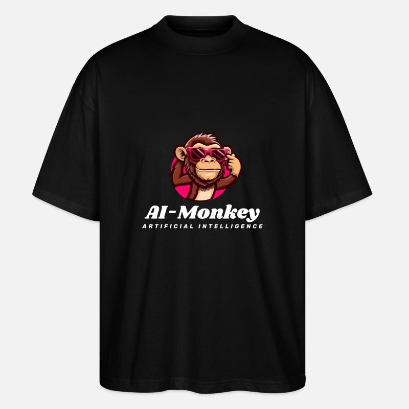 Intelligence artificielle AI-Monkey - T-shirt bio Blaster 2.0 coupe oversize Stanley/Stella Unisexe - noir