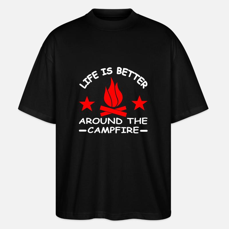 Camping - Stanley/Stella Oversized Unisex Bio T-Shirt Blaster 2.0 - Schwarz