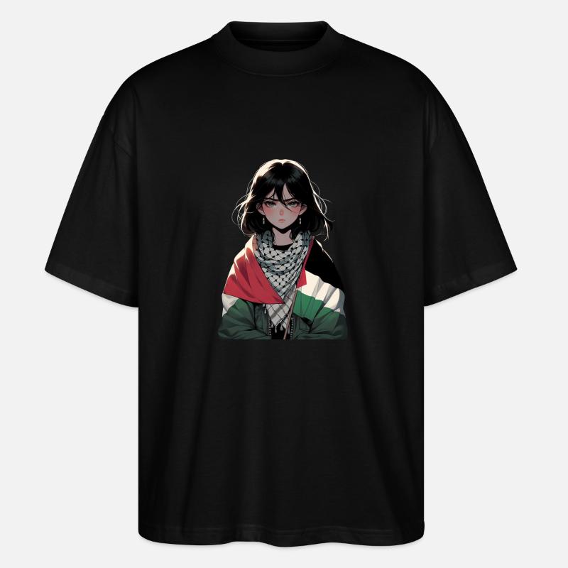 Palästina-Mädchen - Stanley/Stella Oversized Unisex Bio T-Shirt Blaster 2.0 - Schwarz