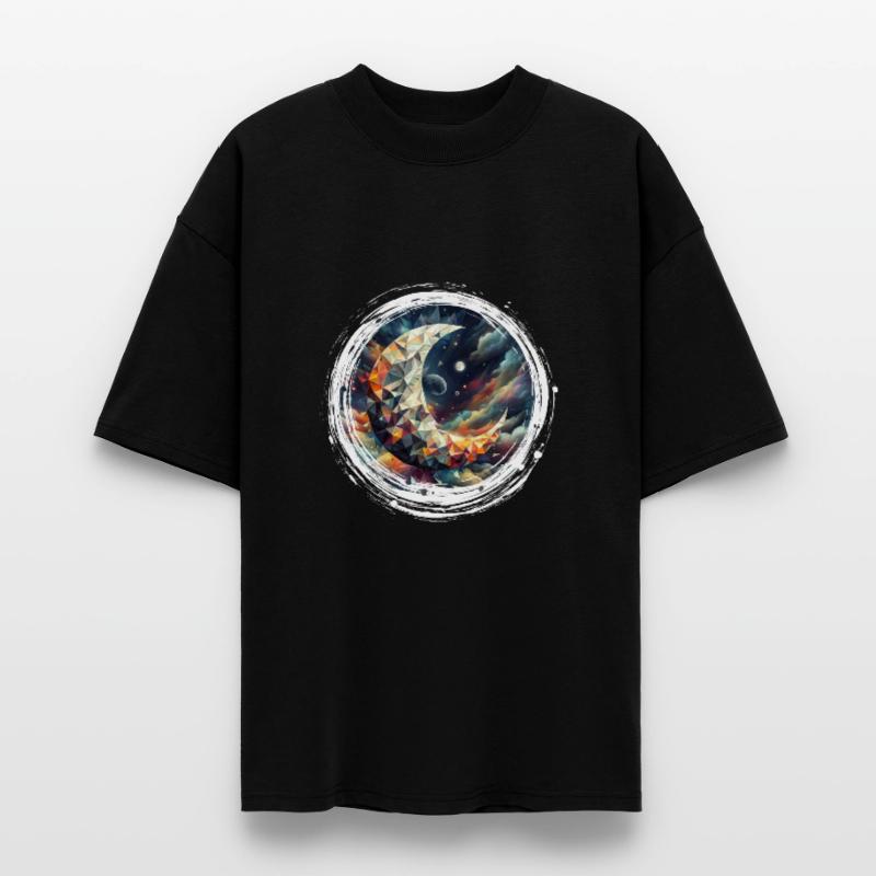 Triangles vectoriels de lune nébuleuse de l’espace T-shirt bio Blaster 2.0 coupe oversize Stanley/Stella Unisexe