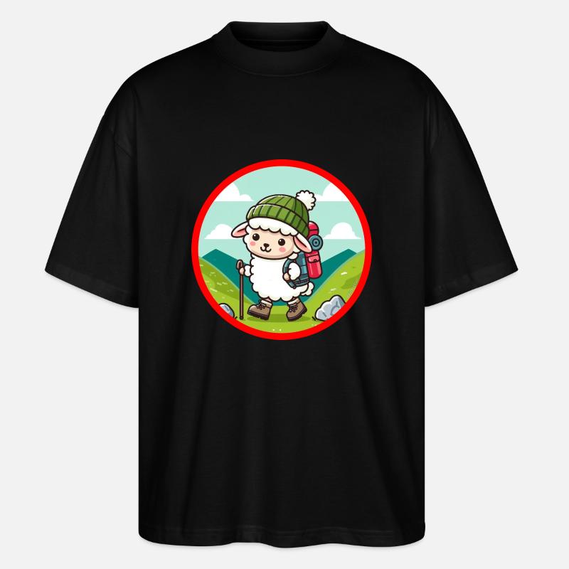 Colline de marche Moutons - T-shirt bio Blaster 2.0 coupe oversize Stanley/Stella Unisexe - noir
