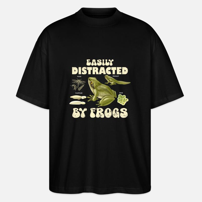 Easily Distracted By Frogs - Stanley/Stella Oversized Unisex Organic T-shirt Blaster 2.0 - black