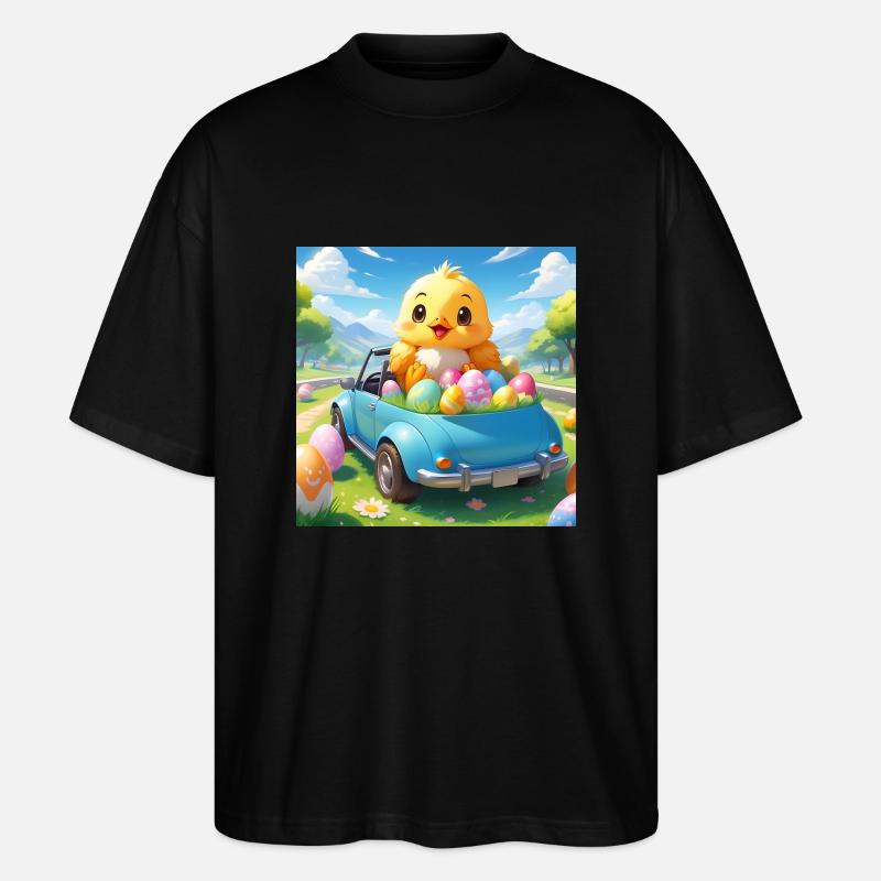 KÜKEN SITZT IM AUTO - Stanley/Stella Oversized Unisex Bio T-Shirt Blaster 2.0 - Schwarz