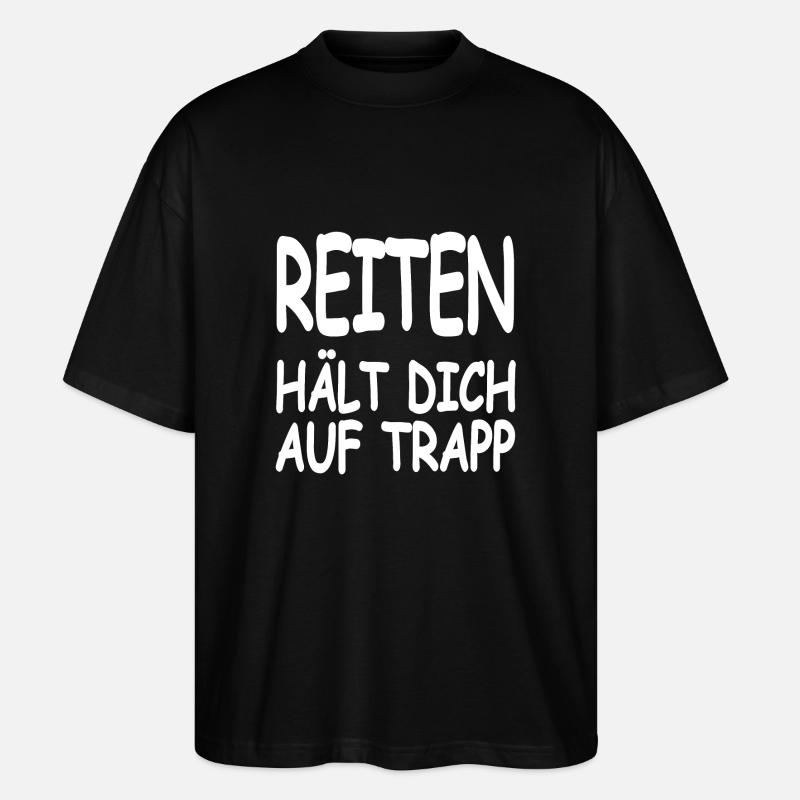 Reiten - Stanley/Stella Oversized Unisex Bio T-Shirt Blaster 2.0 - Schwarz