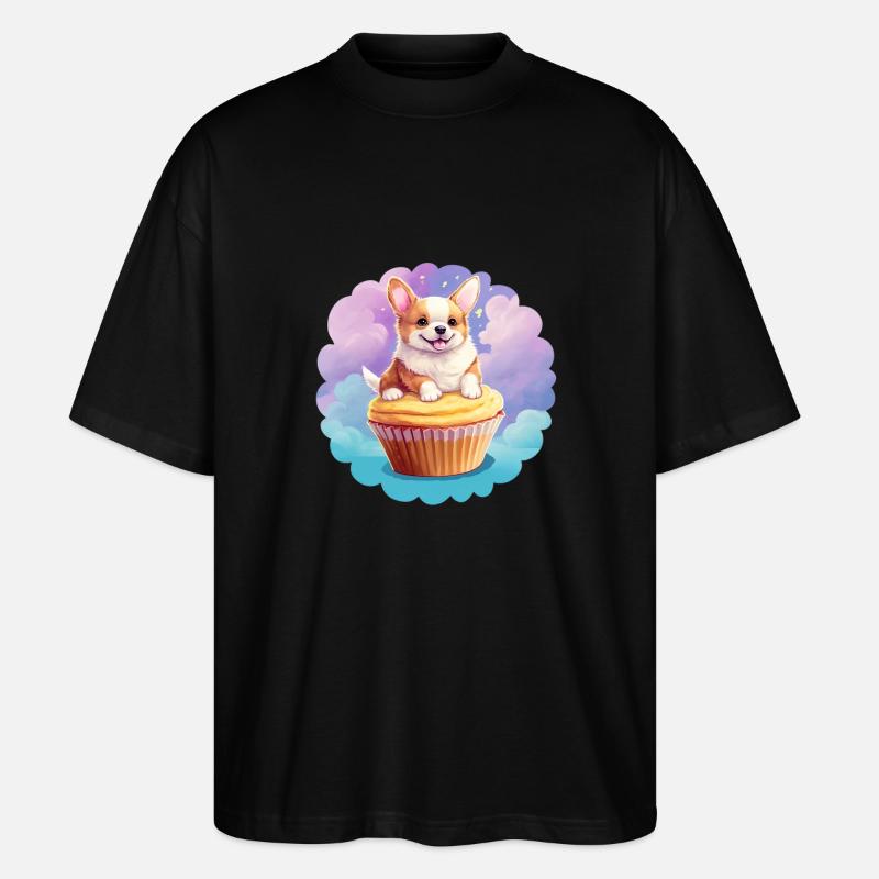 Cupcake-Corgi - Stanley/Stella Oversized Unisex Bio T-Shirt Blaster 2.0 - Schwarz