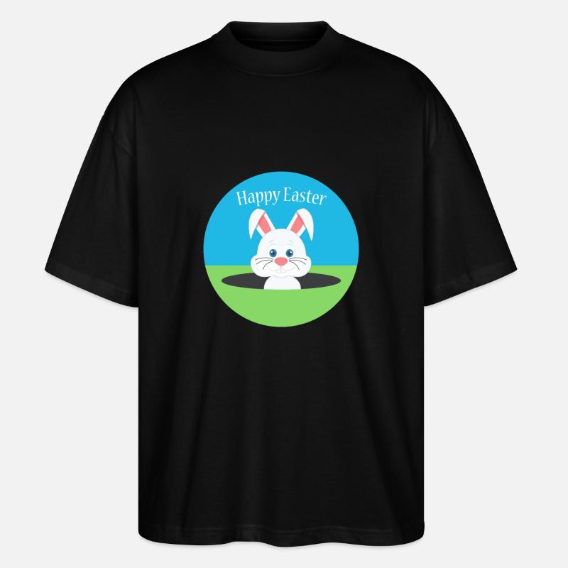 Joyeux lapin de Pâques - T-shirt bio Blaster 2.0 coupe oversize Stanley/Stella Unisexe - noir