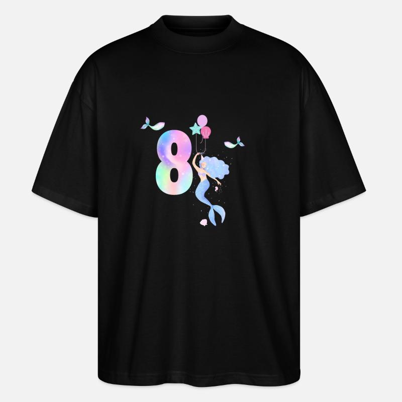 8e anniversaire sirène - T-shirt bio Blaster 2.0 coupe oversize Stanley/Stella Unisexe - noir