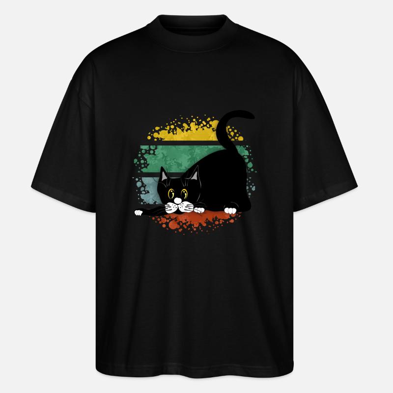 Katze - Stanley/Stella Oversized Unisex Bio T-Shirt Blaster 2.0 - Schwarz