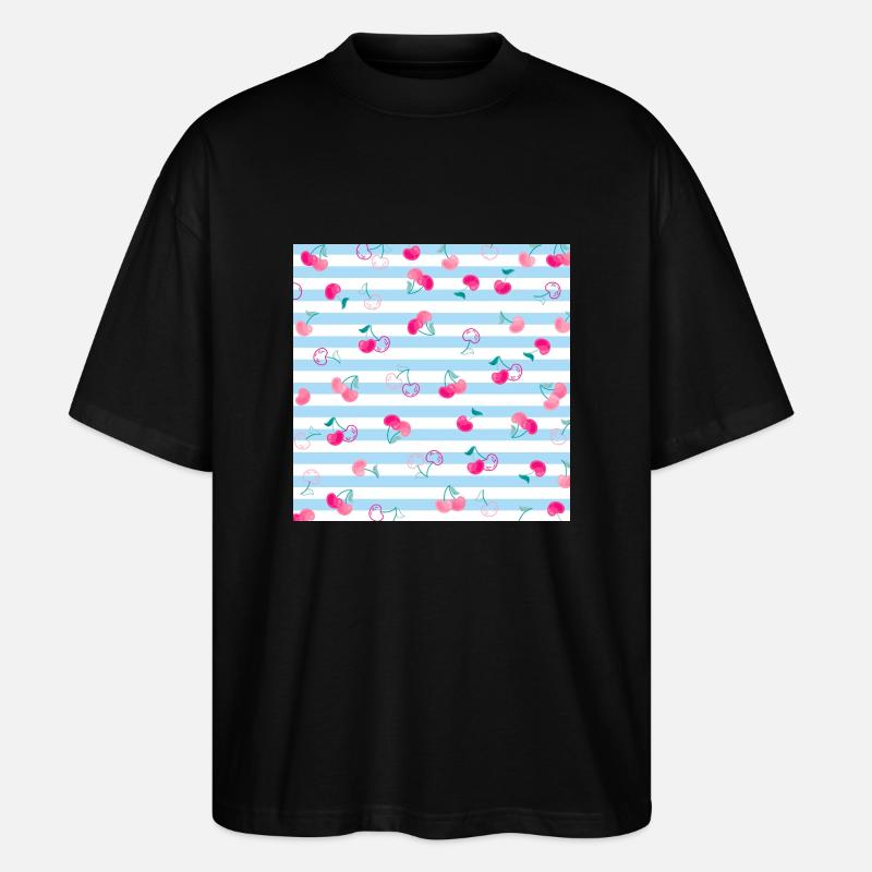 Kirsche Muster motif cerise - T-shirt bio Blaster 2.0 coupe oversize Stanley/Stella Unisexe - noir