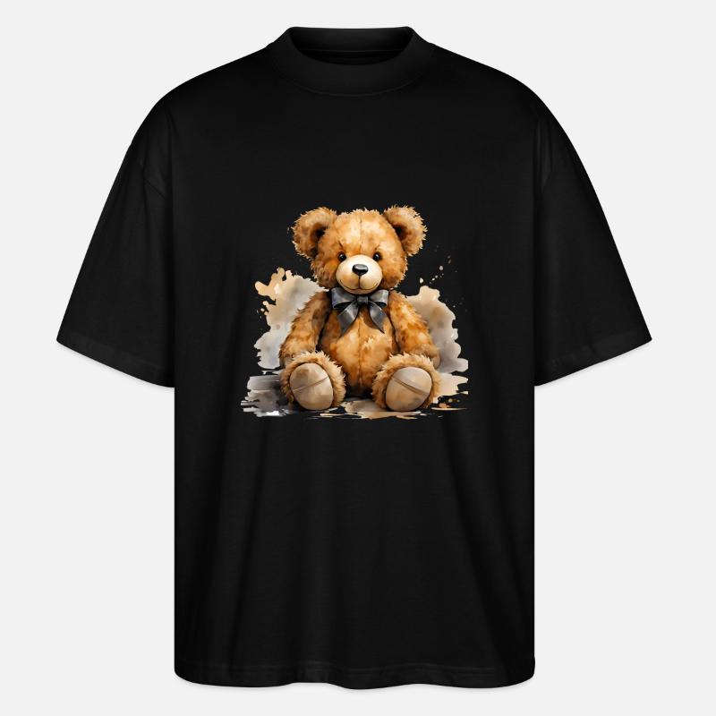 Plüschbären sind Kindheitserinnerungen - Stanley/Stella Oversized Unisex Bio T-Shirt Blaster 2.0 - Schwarz