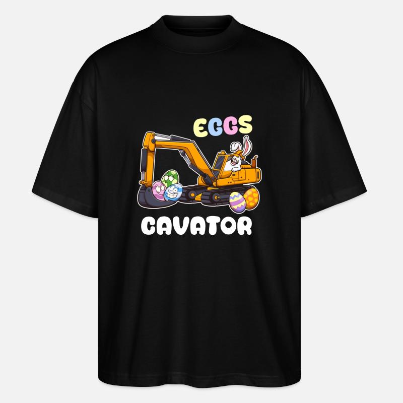 Eggscavator Easter Pun - Stanley/Stella Oversized Unisex Organic T-shirt Blaster 2.0 - black