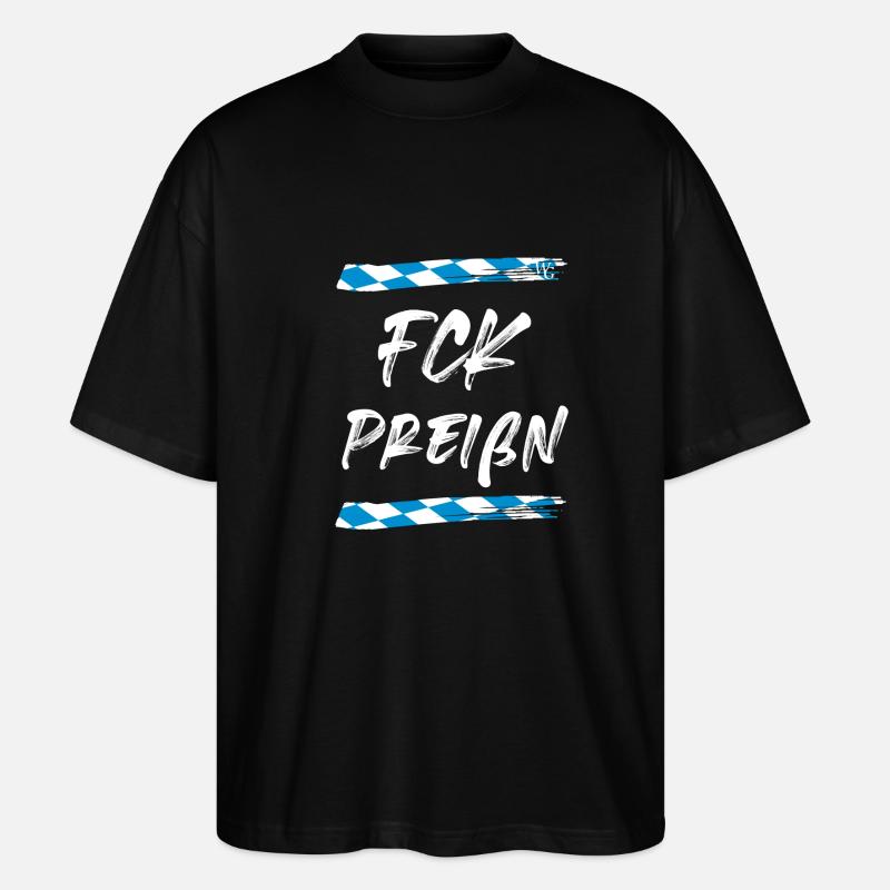 FCK Preißen - Stanley/Stella Oversized Unisex Bio T-Shirt Blaster 2.0 - Schwarz