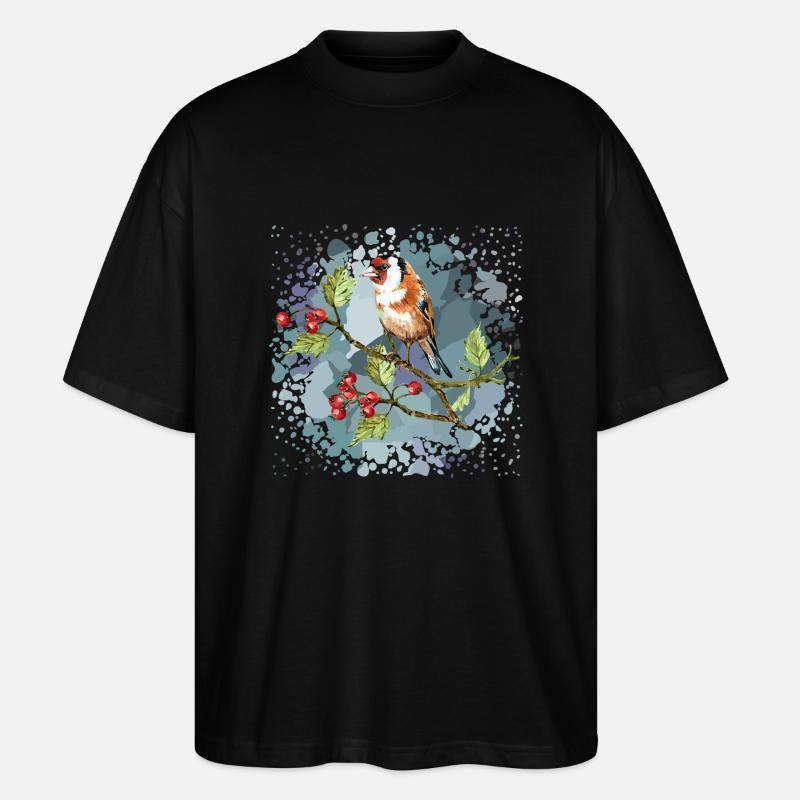 Bunter Vogel - Stanley/Stella Oversized Unisex Bio T-Shirt Blaster 2.0 - Schwarz