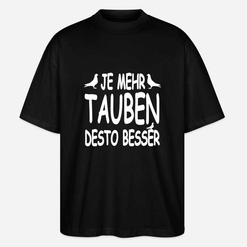 Tauben - Stanley/Stella Oversized Unisex Bio T-Shirt Blaster 2.0 - Schwarz
