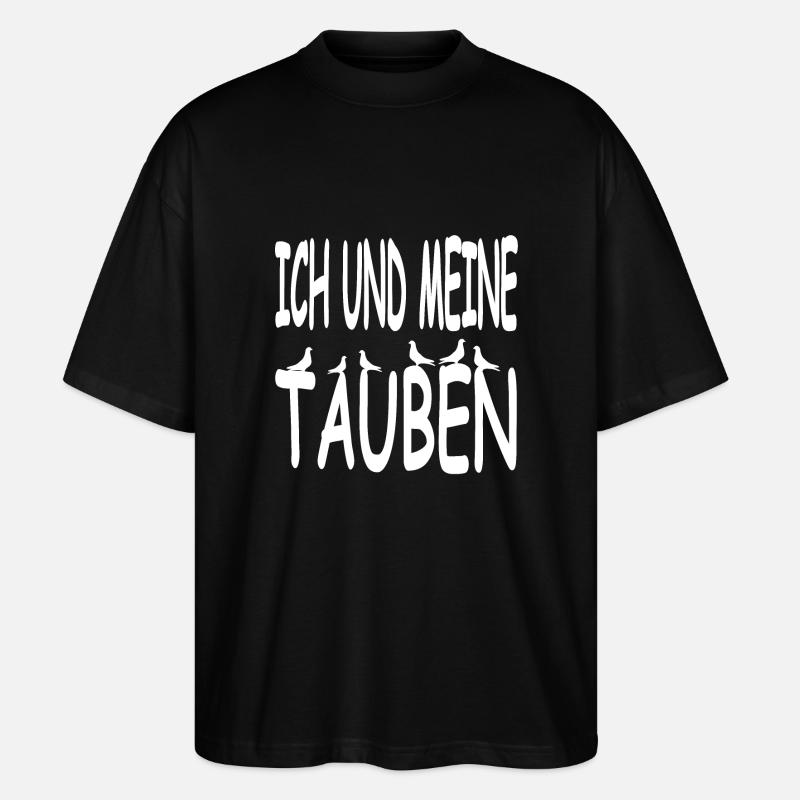 Tauben - Stanley/Stella Oversized Unisex Bio T-Shirt Blaster 2.0 - Schwarz