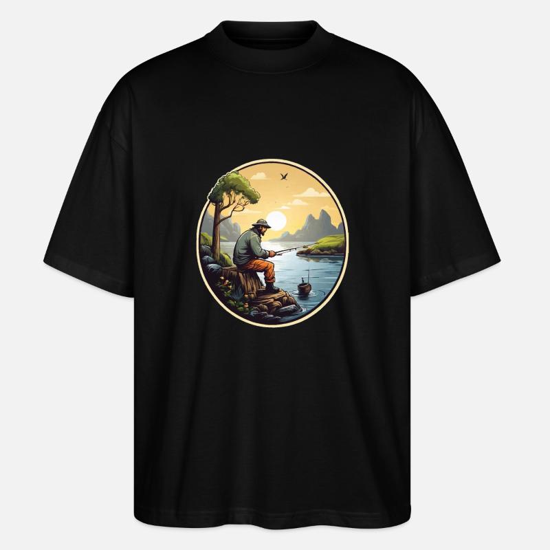 Fischermann Angler - Stanley/Stella Oversized Unisex Bio T-Shirt Blaster 2.0 - Schwarz