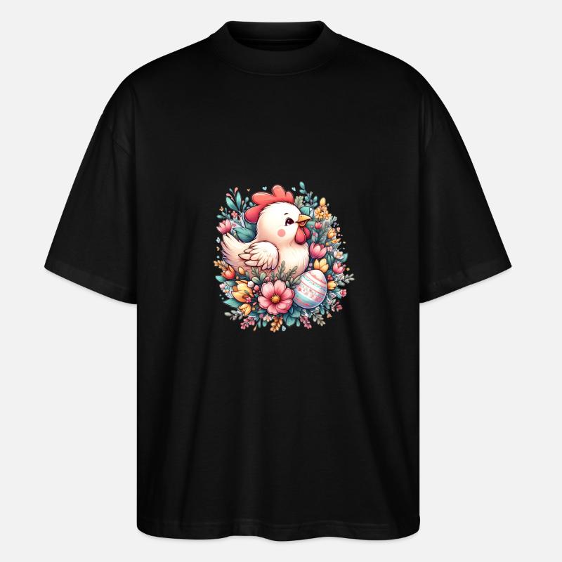 Chicken for Easter - Stanley/Stella Oversized Unisex Organic T-shirt Blaster 2.0 - black