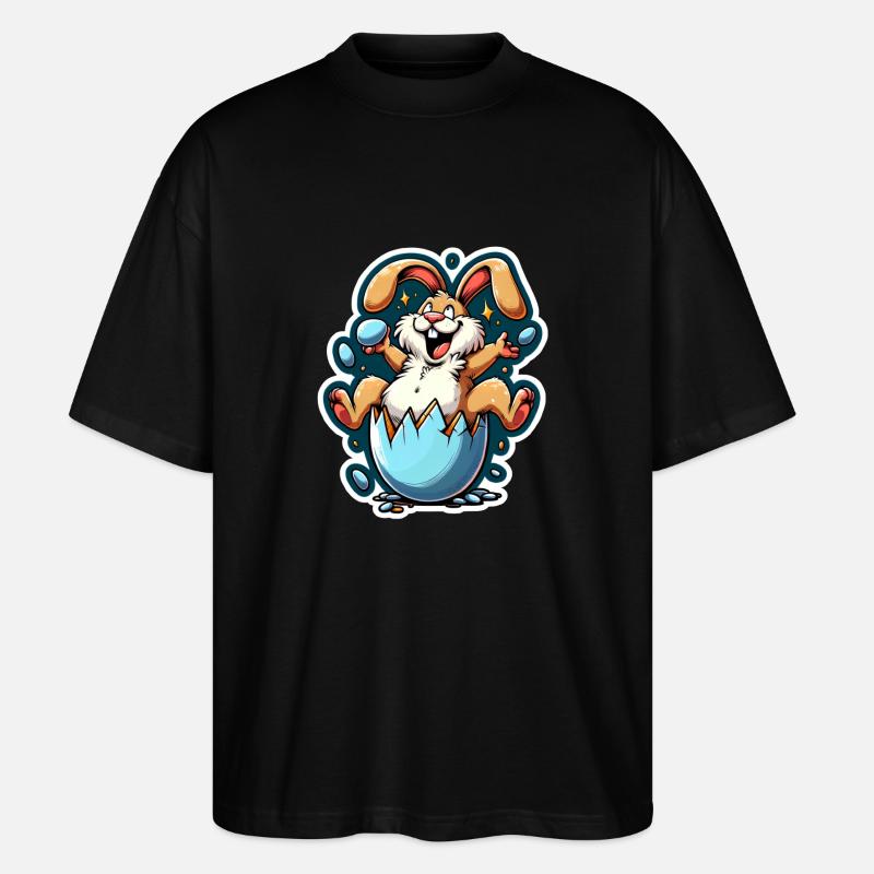 Osterhase lustig - Stanley/Stella Oversized Unisex Bio T-Shirt Blaster 2.0 - Schwarz