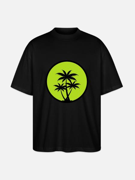Palm trees - Stanley/Stella Oversized Unisex Organic T-shirt Blaster 2.0 - black
