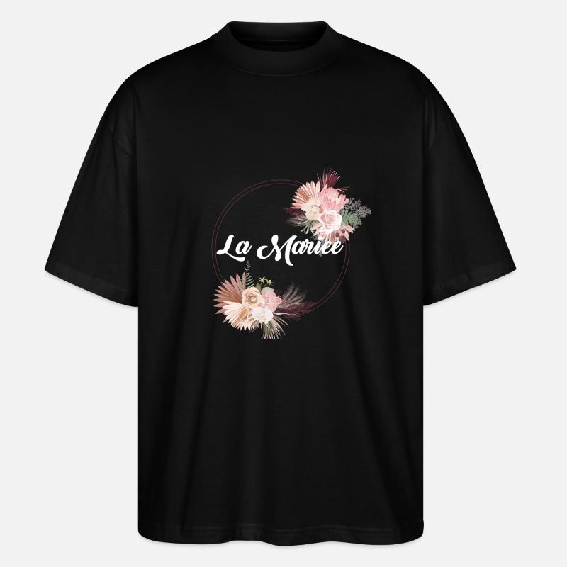 Die Blumenbraut - Junggesellinnenabschied Geschenkidee - Stanley/Stella Oversized Unisex Bio T-Shirt Blaster 2.0 - Schwarz