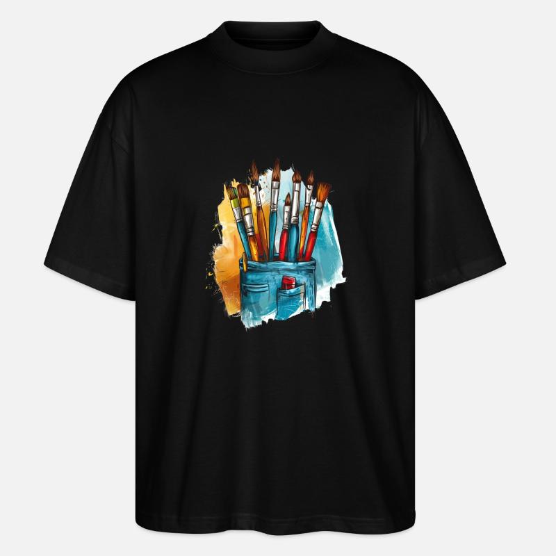 Pinsel Tasche Künstlerseele - Stanley/Stella Oversized Unisex Bio T-Shirt Blaster 2.0 - Schwarz