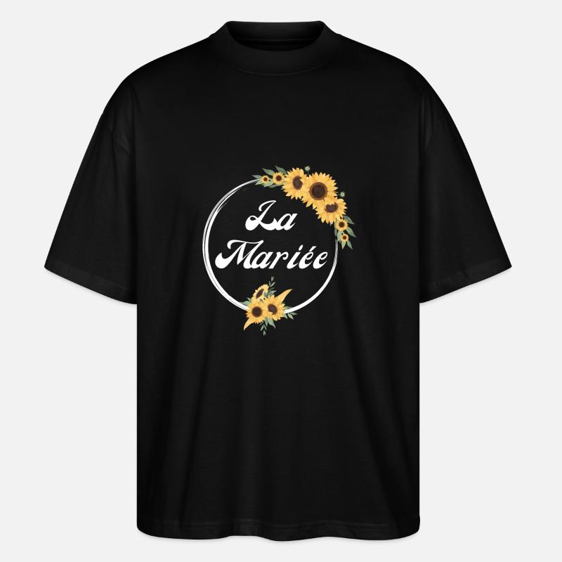 Die Sonnenblume Blumenbraut - Braut Geschenkidee - Stanley/Stella Oversized Unisex Bio T-Shirt Blaster 2.0 - Schwarz