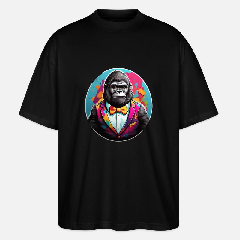 Funny Comic Gorilla - Stanley/Stella Oversized Unisex Organic T-shirt Blaster 2.0 - black
