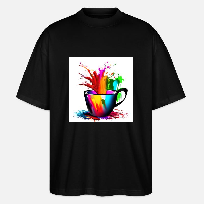Kaffeetassen bunt 30 - Stanley/Stella Oversized Unisex Bio T-Shirt Blaster 2.0 - Schwarz