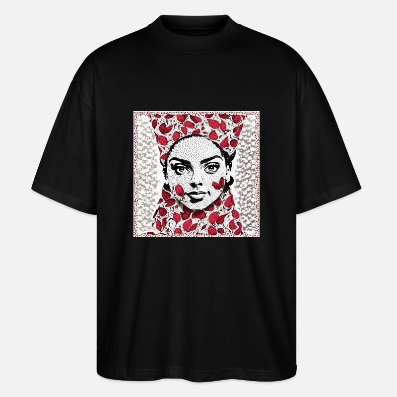 Heiße Foral-Pop-Art - Stanley/Stella Oversized Unisex Bio T-Shirt Blaster 2.0 - Schwarz