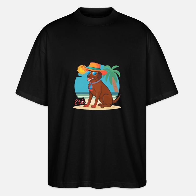 CHIEN A LA PLAGE - T-shirt bio Blaster 2.0 coupe oversize Stanley/Stella Unisexe - noir