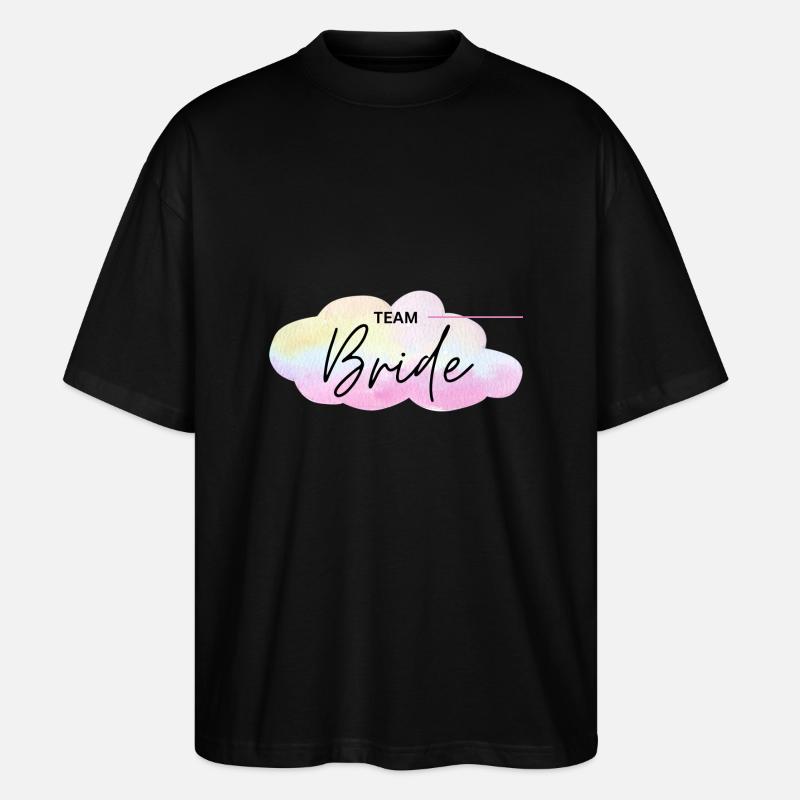 Team Bride - Regenbogen Wolke - Stanley/Stella Oversized Unisex Bio T-Shirt Blaster 2.0 - Schwarz