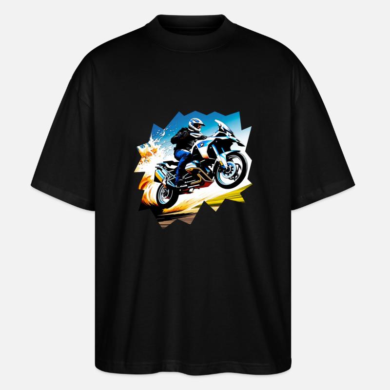 Fliegendes Motorrad - Stanley/Stella Oversized Unisex Bio T-Shirt Blaster 2.0 - Schwarz
