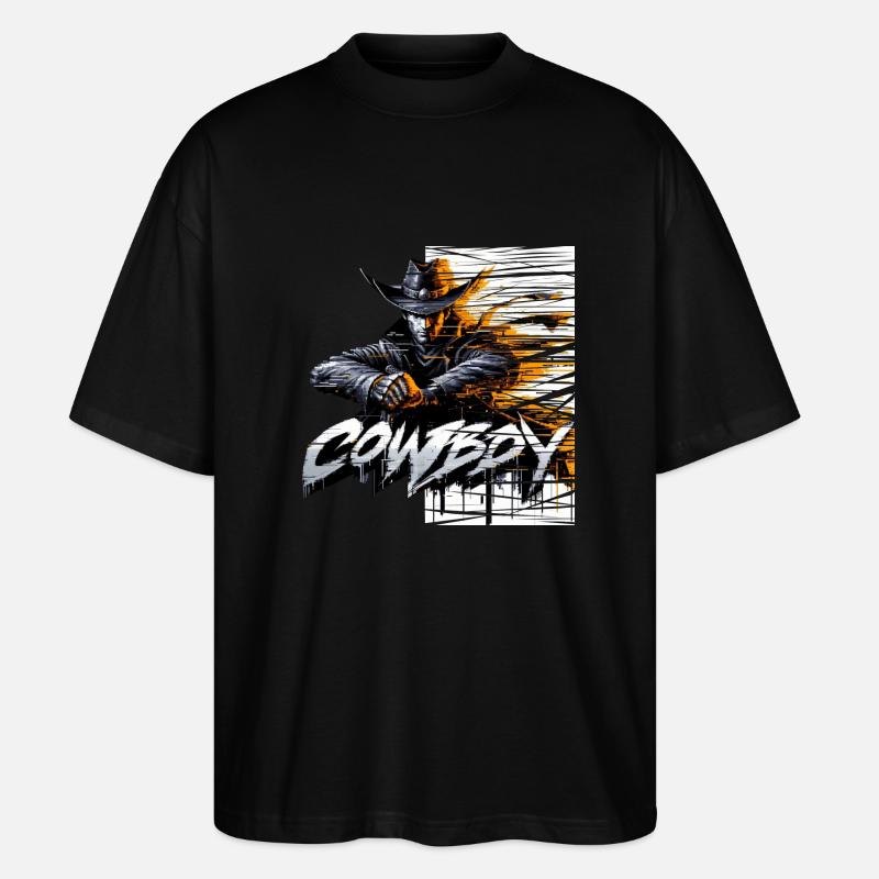 cowboy digital glitch - Stanley/Stella Oversized Unisex Bio T-Shirt Blaster 2.0 - Schwarz
