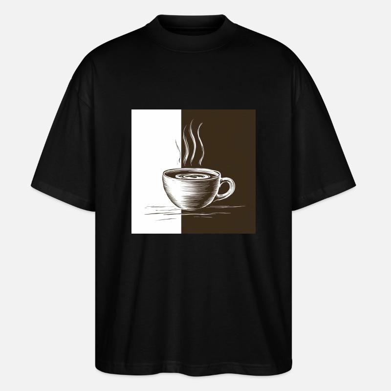 Kaffeezeit - Stanley/Stella Oversized Unisex Bio T-Shirt Blaster 2.0 - Schwarz