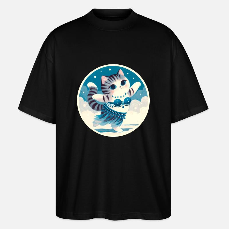 Chat Danseuse du Ventre - T-shirt bio Blaster 2.0 coupe oversize Stanley/Stella Unisexe - noir